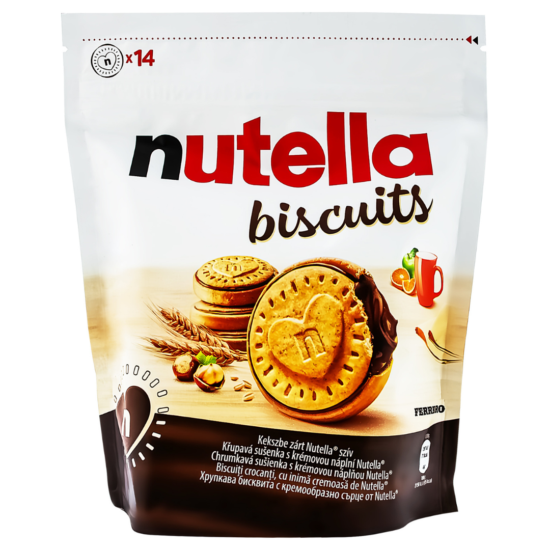 بیسکویت نوتلا Nutella biscuit با مغز شکلات و فندق وزن 193 گرم