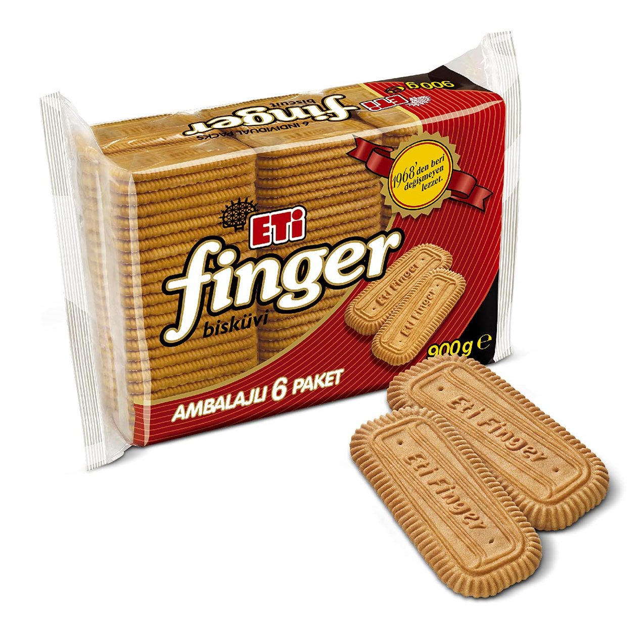 بیسکویت اتی فینگر Eti Finger بسته 6 عددی 900 گرم