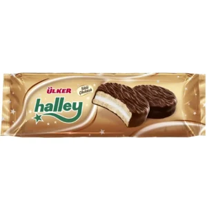 بیسکویت شکلاتی اولکر هالی با کرم وانیلی Ülker Halley وزن 240 گرم