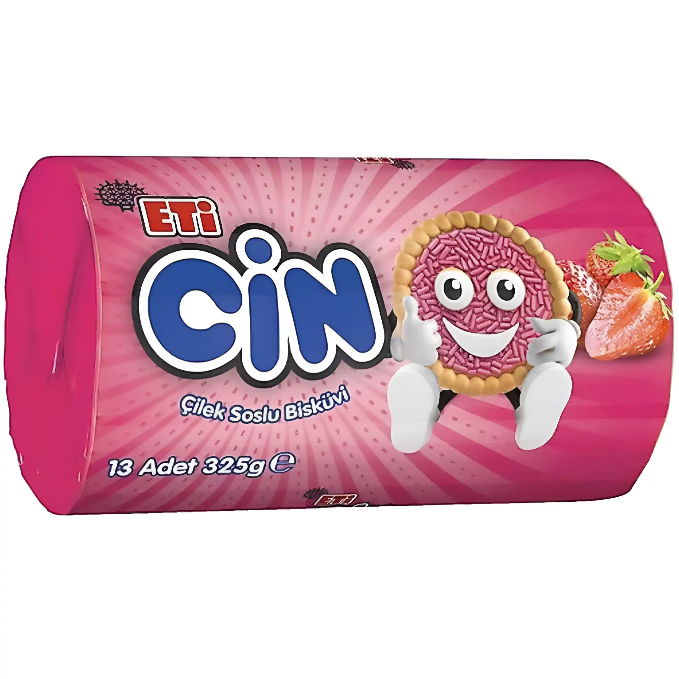 بیسکویت اتی جین با سس توت فرنگی Eti...