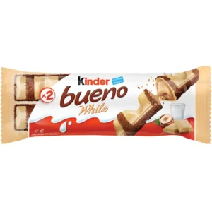 ویفر شکلاتی سفید کیندر بوینو با مغز کرم فندقی Kinder Bueno White وزن 43 گرم