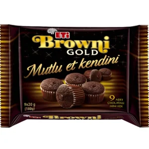 کیک براونی اتی گلد مدل مافین شکلاتی Eti Browni gold بسته 9 عددی وزن 180 گرم
