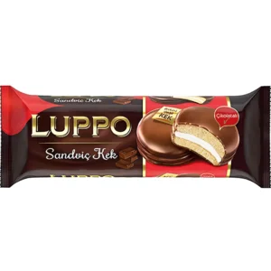 کیک شکلاتی لوپو با مغز مارشمالو و روکش شکلاتی Luppo Sandviç Kek وزن 184 گرم