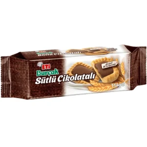 بیسکویت اتی بورچاک گندم کامل با لایه شکلات شیری ETi burcak وزن 114 گرم