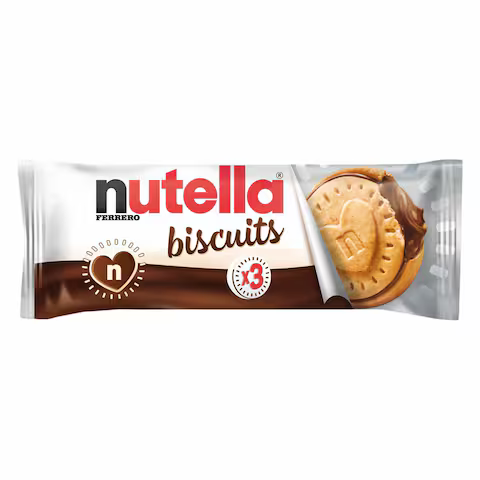 بيسکويت نوتلا Nutella Biscuits با کرم شکلاتی 3 عددی وزن 41 گرم