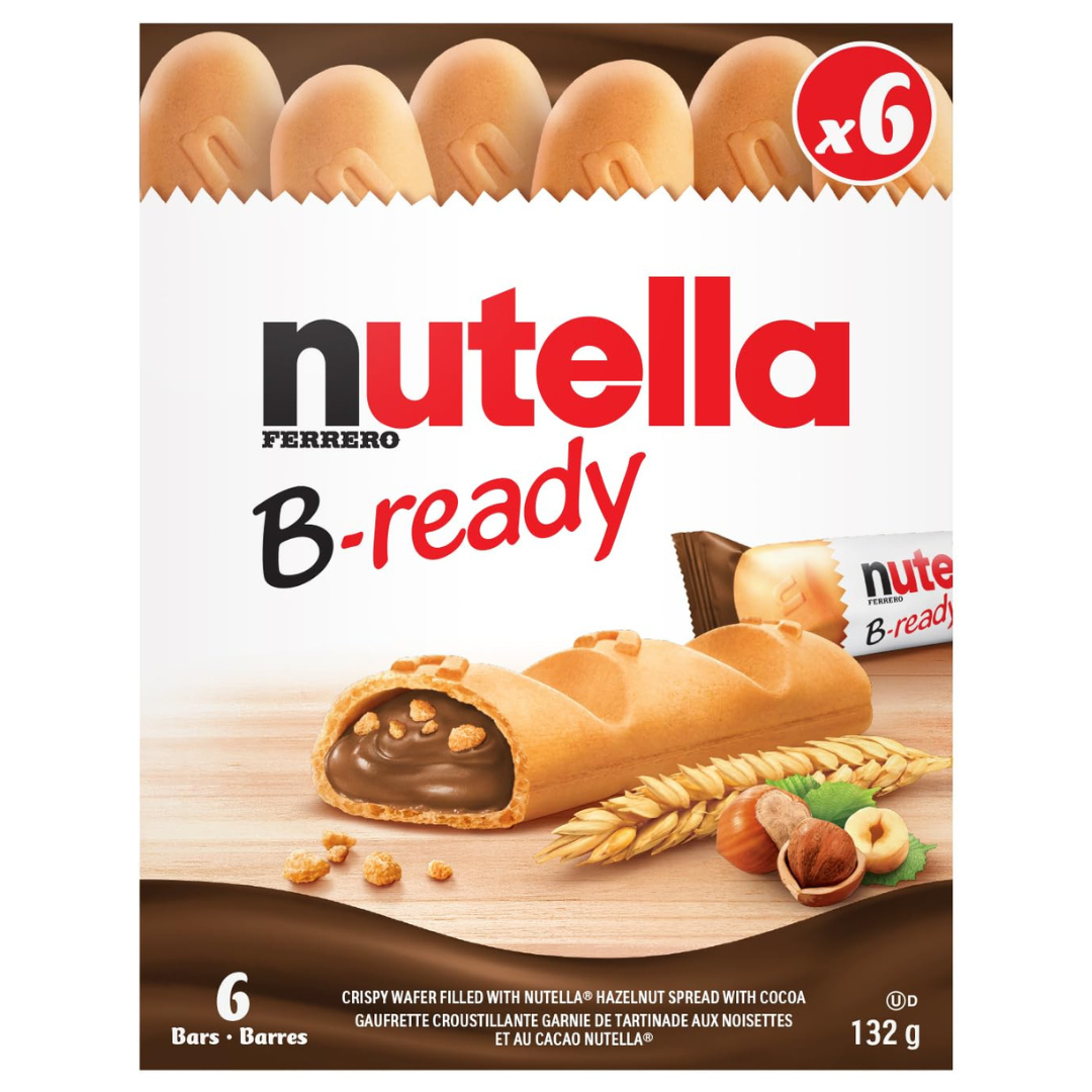 بیسکویت نوتلا بی ردی با مغز شکلاتی ۶ عددی Nutella B_ready وزن ۱32 گرم