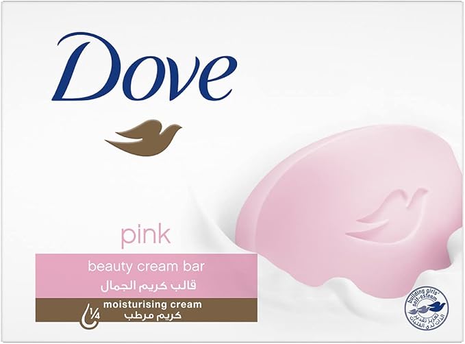 صابون داو Dove مدل pink صورتی عصاره گل رز و شیر 100 گرم