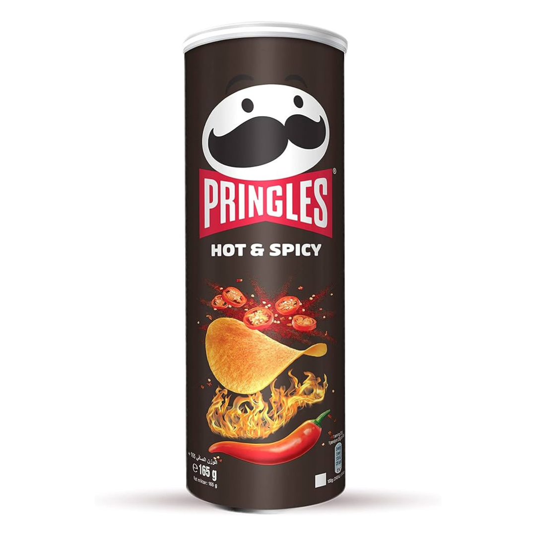 چیپس پرینگلز با طعم تند و آتشی Pringles Hot & Spicy وزن 165 گرم