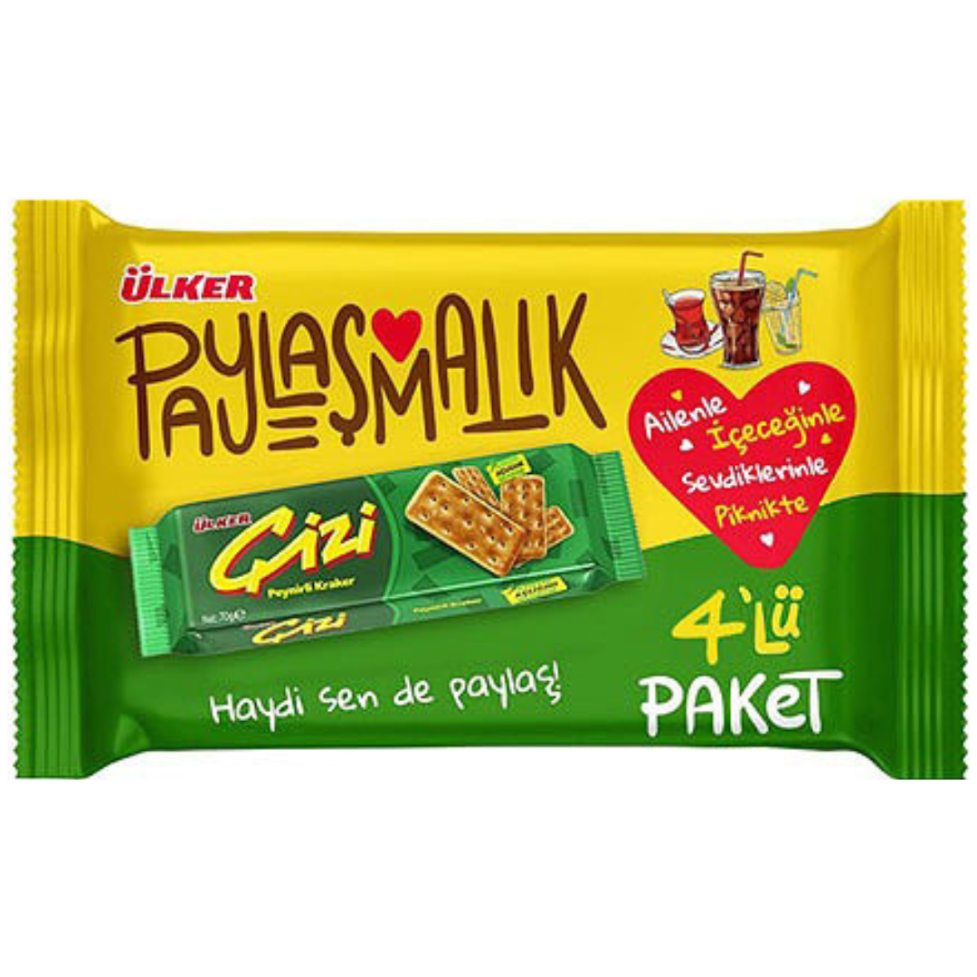 کراکر پنیری چیزی اولکر بسته 4 عددی Ulker Cizi Peynirli Kraker وزن 280 گرم