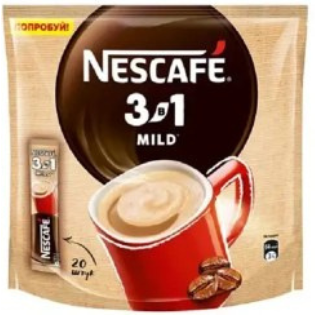 قهوه فوری 3 در 1 نسکافه میلد Nescafe Mild بسته 20 عددی