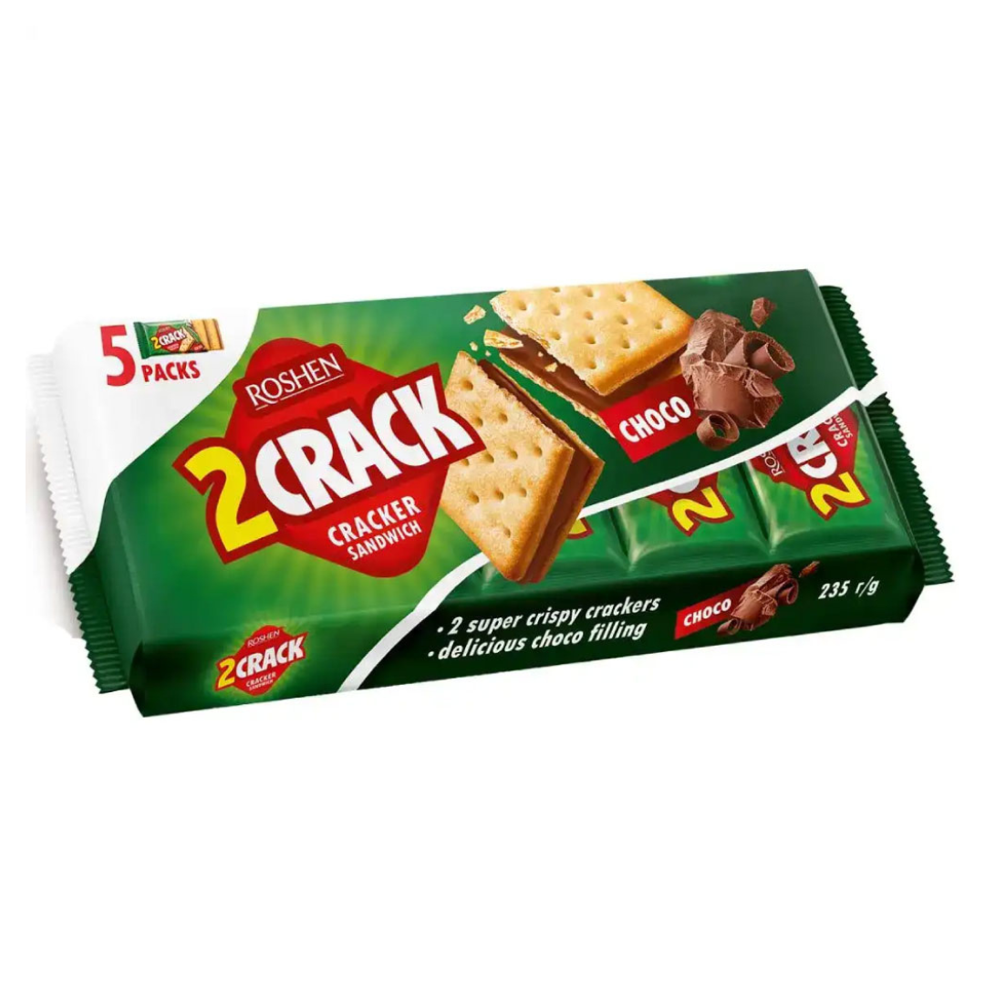 بیسکوییت کراکر با مغز شکلاتی روشن Roshen وزن ۲۳۵ گرم