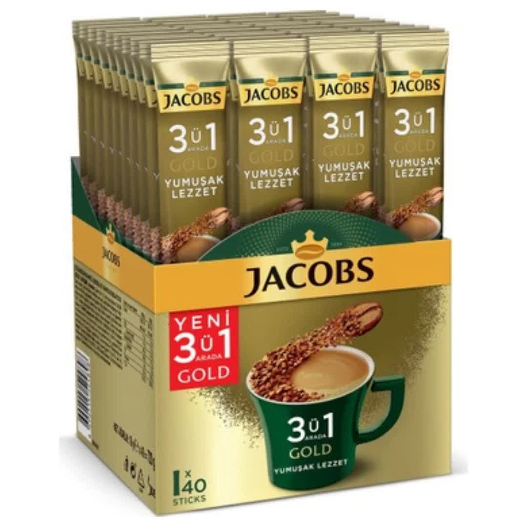 کافی میکس سه در یک گلد جاکوبز jacobs | بسته 40 عددی وزن 720 گرم