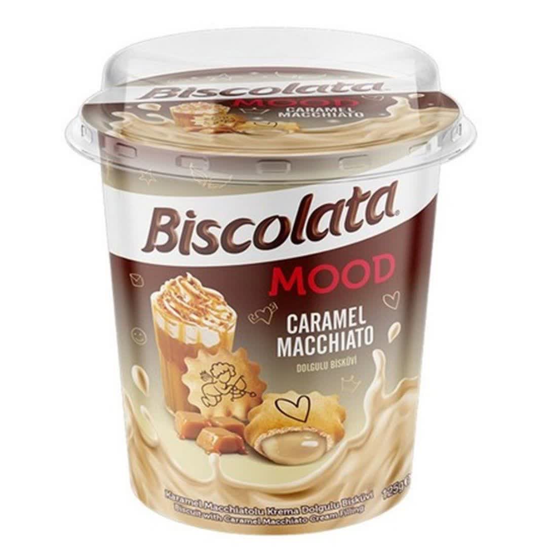 بیسکولاتا biscolata لیوانی با طعم کارامل ماکیاتو caramel macchiato cream وزن 125 گرم