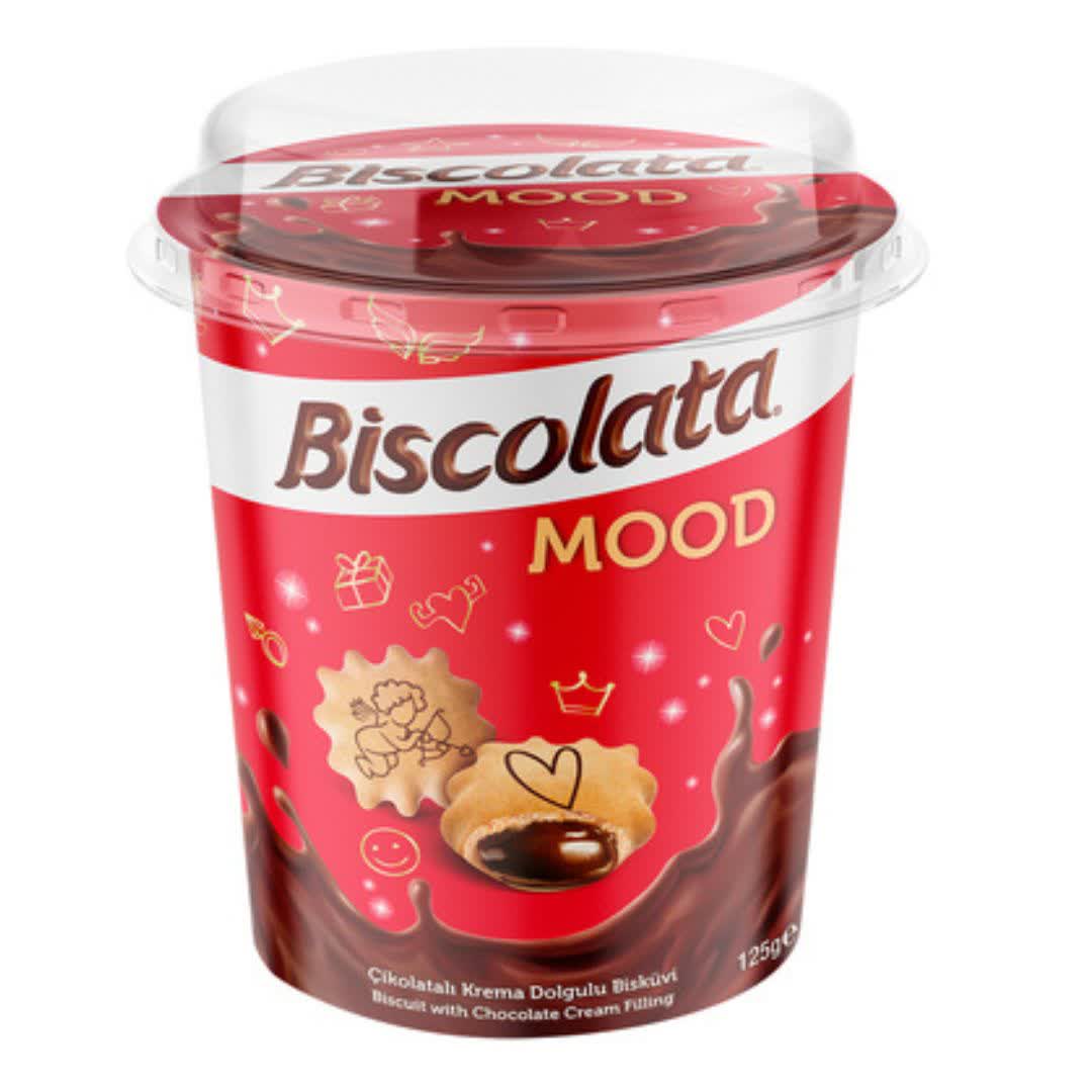 بیسکوییت با مغز کرم شکلاتی، بسته لیوانی بیسکولاتا Biscolata Mood وزن 125 گرم