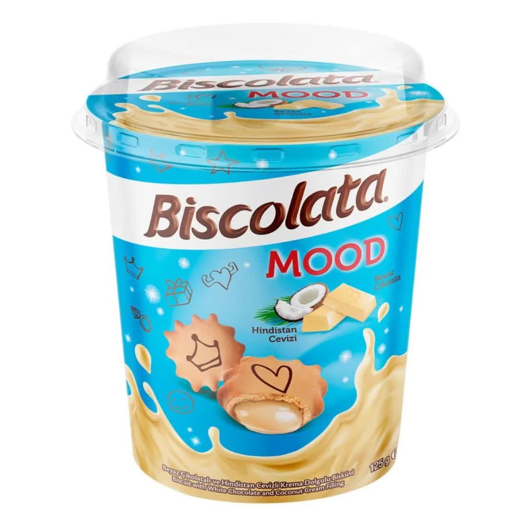 بیسکویت مغزدار نارگیلی بیسکولاتا مود Biscolata mood وزن 125 گرم