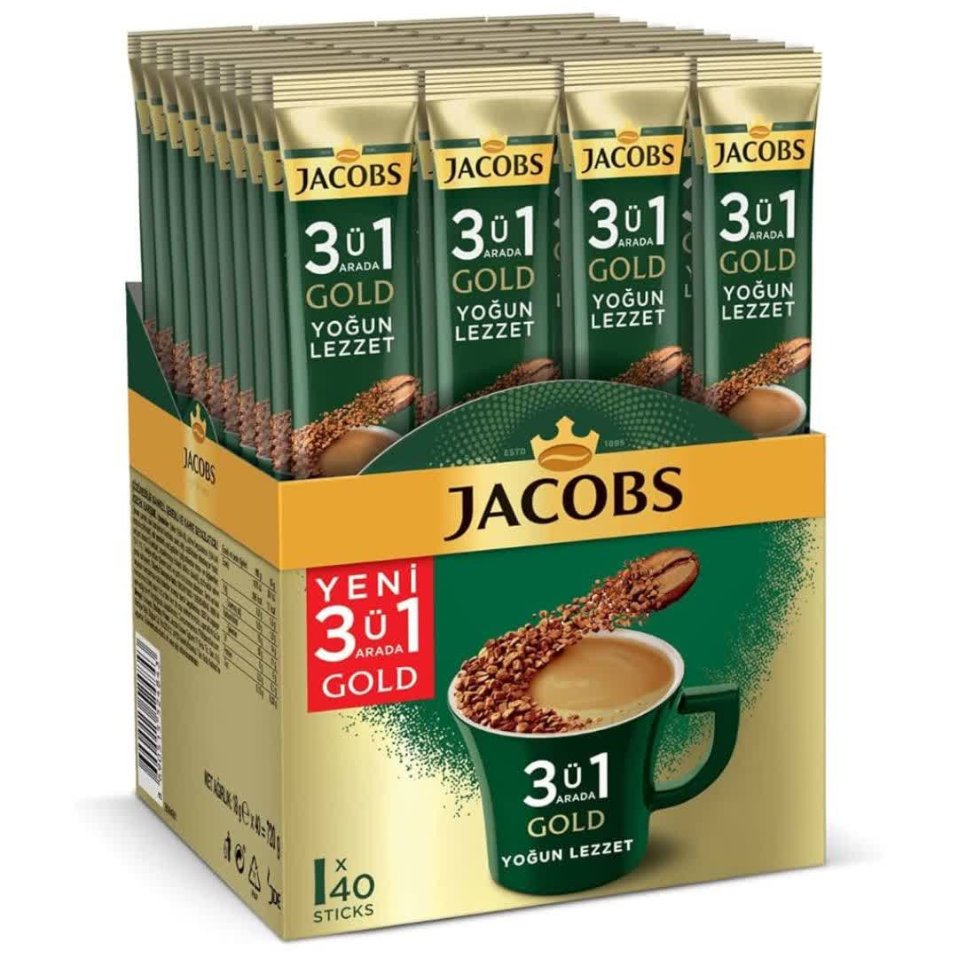 کافی میکس سه در یک گلد جاکوبز Jacobs بسته 40 عددی وزن 720 گرم