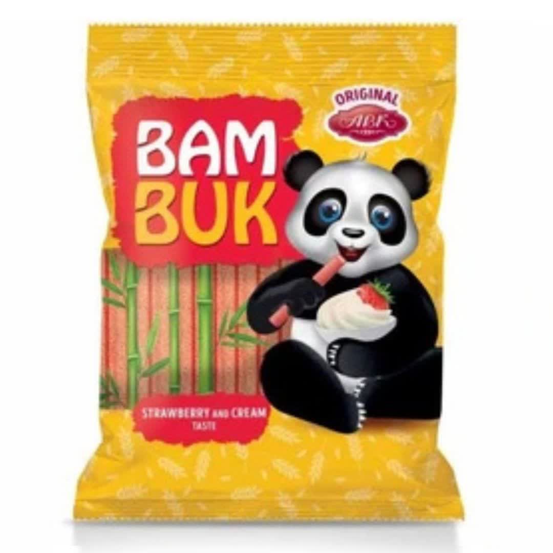 بیسکوییت مغز دار بام بوک BAM BUK با طعم توت فرنگی وزن 200 گرم