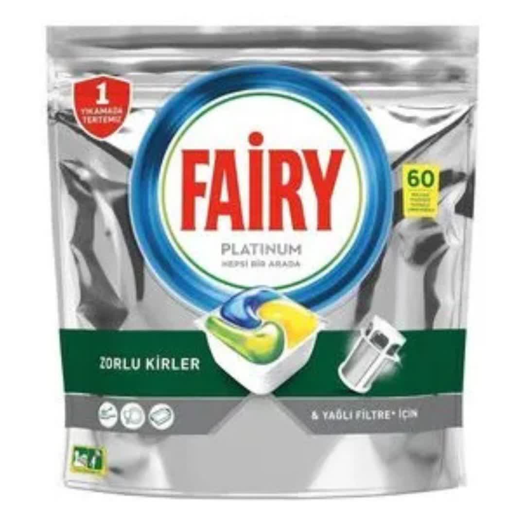 قرص ماشین ظرفشویی فیری Fairy مدل Platinum بسته 60 عددی