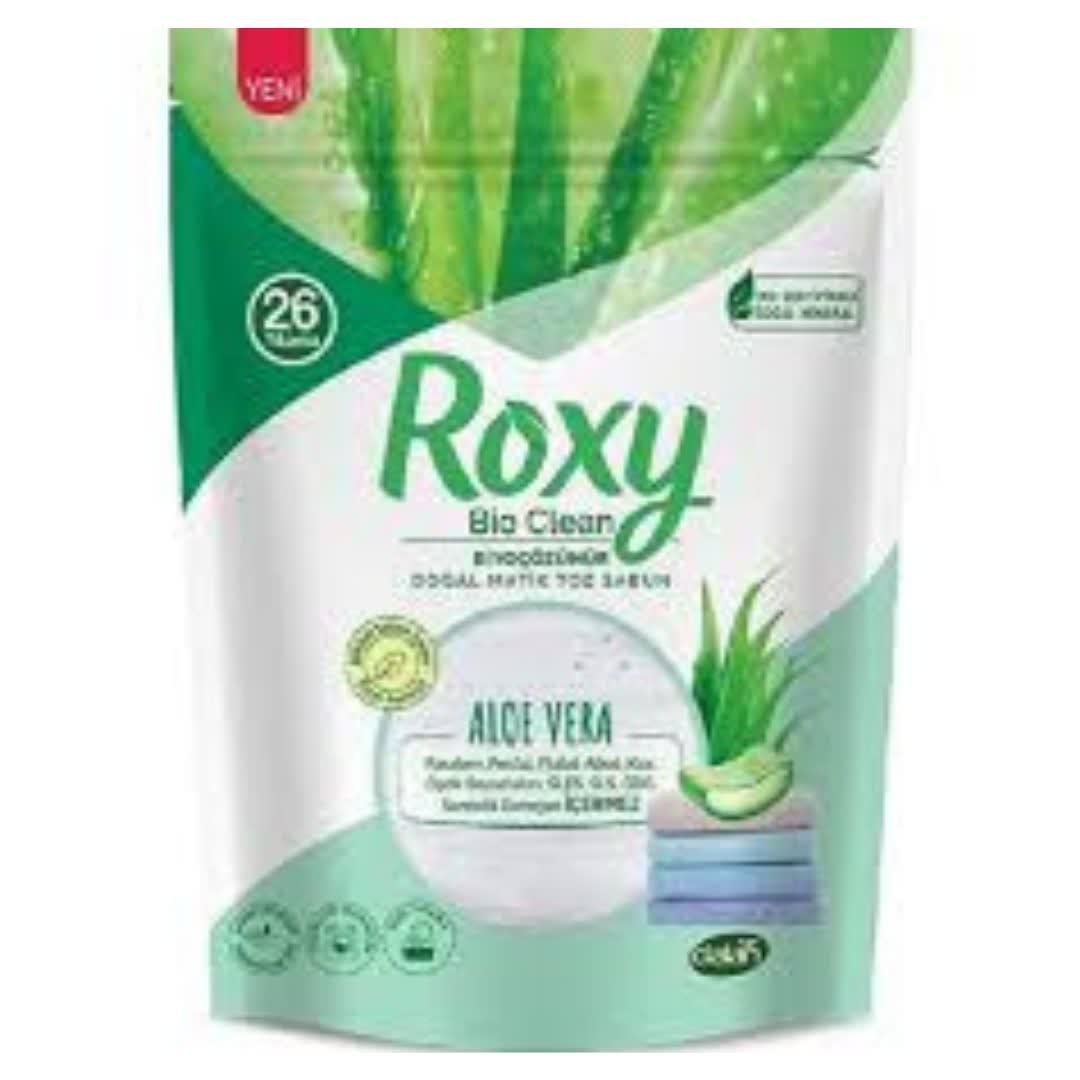 پودر صابون ماشین لباسشویی و دستی رکسی Roxy با رایحه آلوئه ورا  ALOE VERA وزن 800 گرم