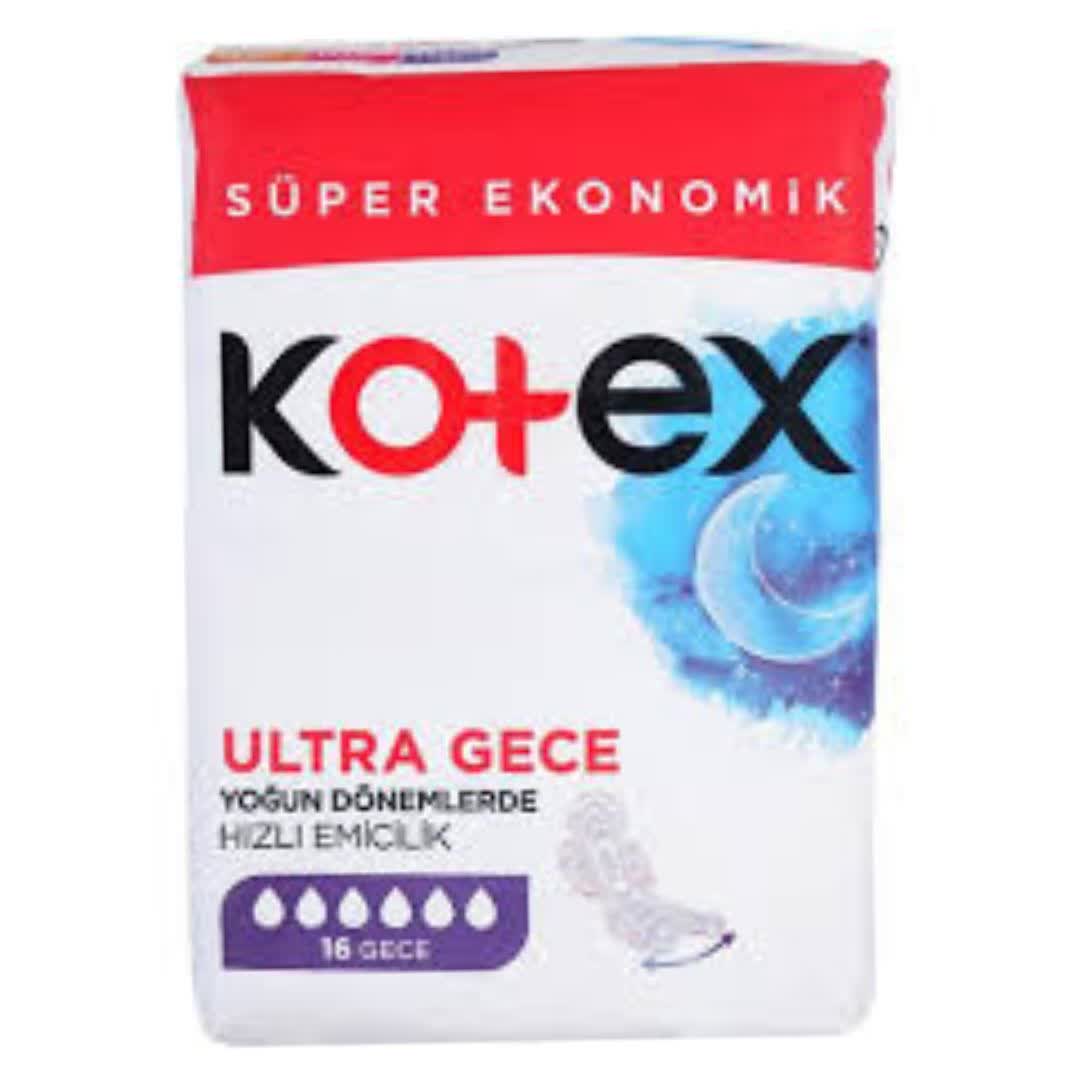 نوار بهداشتی کوتکس Kotex ویژه شب مدلULTRA Gece تعداد 16 عددی