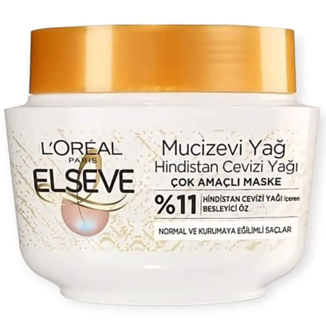 ماسک مو روغن نارگیل لورال Loreal سری Elseve مدل Mucizevi Yag حجم 300 میل