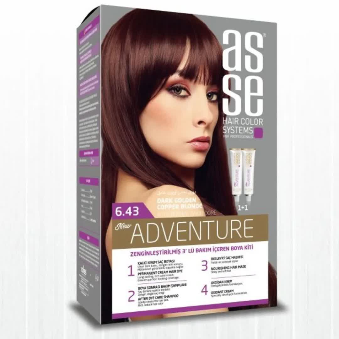 رنگ مو بدون آمونیاک آسه Asse Dark Golden Copper Blonde شماره 6.43 دو تیوپ 100 میل