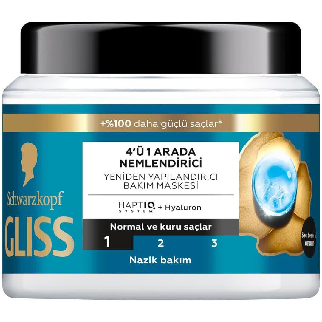 ماسک مو ترمیم‌ کننده 4 در 1 گلیس Gliss مدل Aqua Revive حجم 400 میل