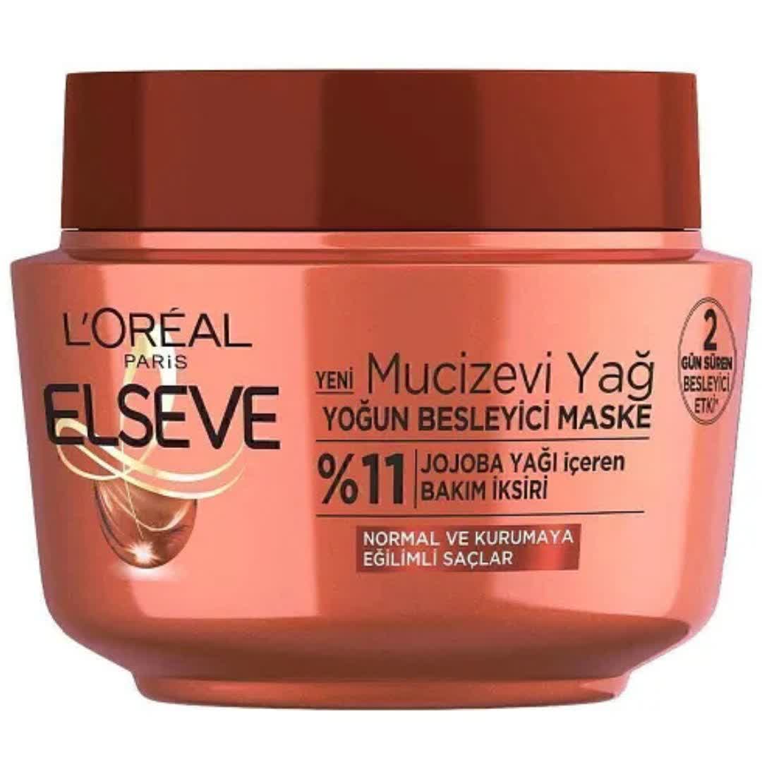 ماسک مو لورال Loreal مدل Mucizevi Yag برای موهای معمولی و خشک 300 میلی لیتر