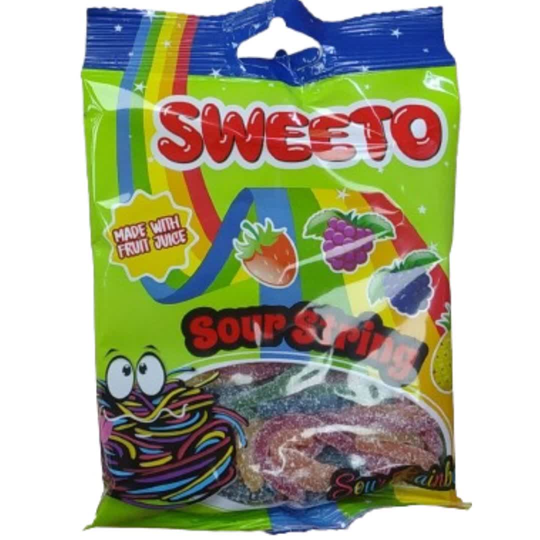 پاستیل شکری سویتو Sweeto Sour Rainbow با طعم میوه های ترش 80 گرم