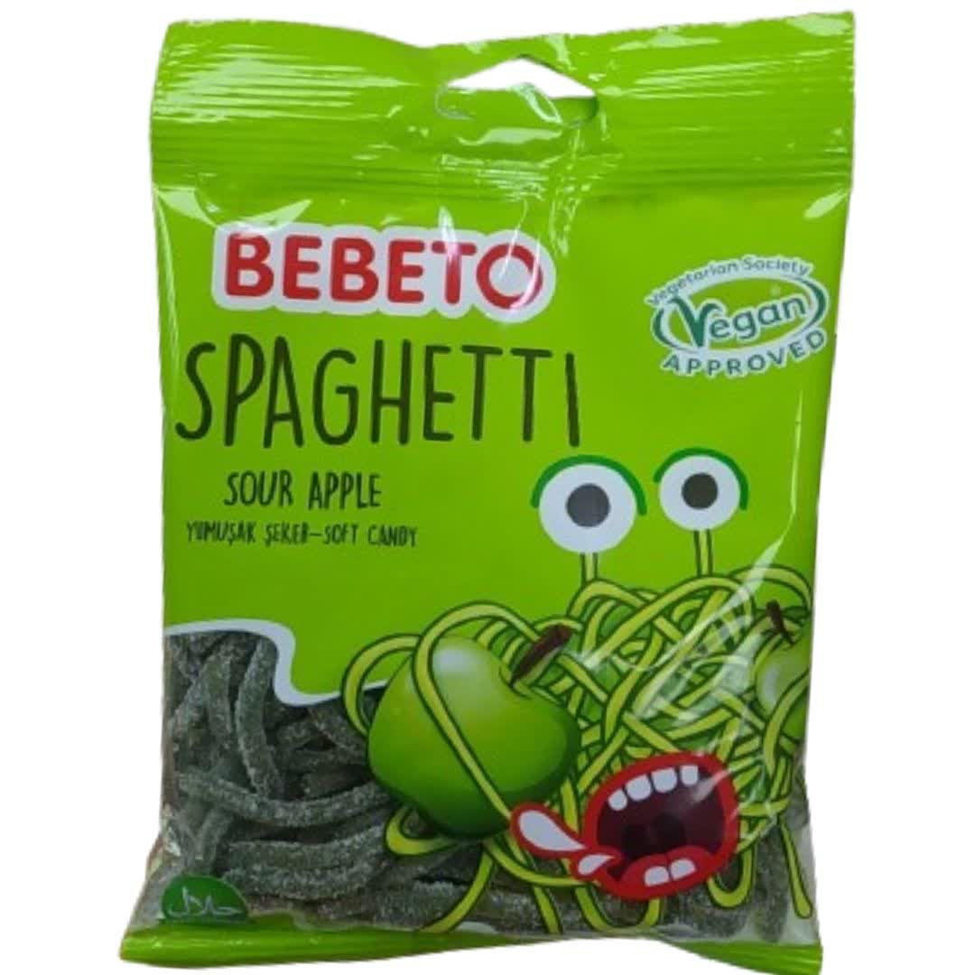 پاستیل سیب ترش ببتو Bebeto مدل اسپاگتی Spaghetti وزن 80 گرم