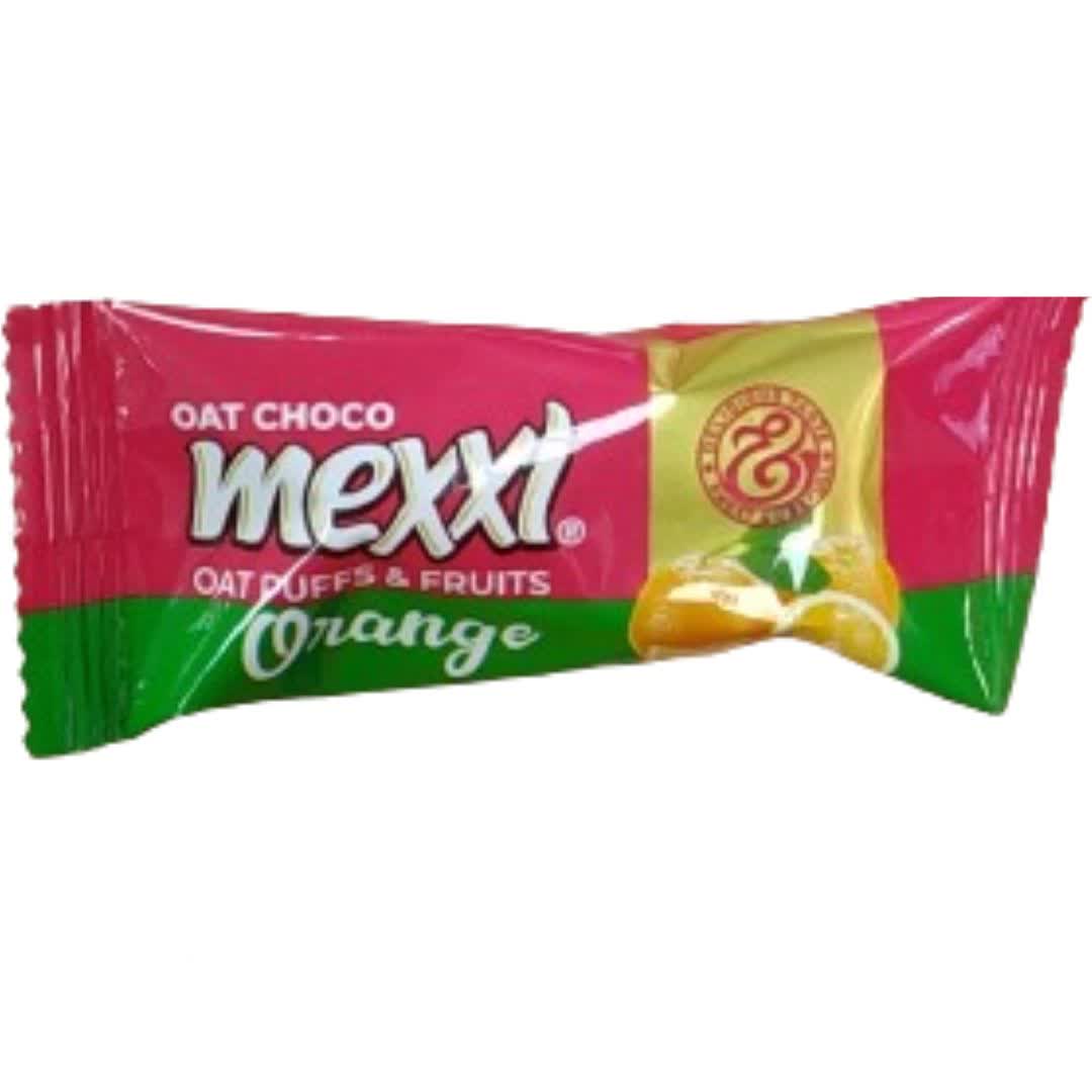 شکلات پذیرایی پفکی مکسی اوت چوکو Mexxi Oat choco با طعم پرتقال بسته یک کیلویی