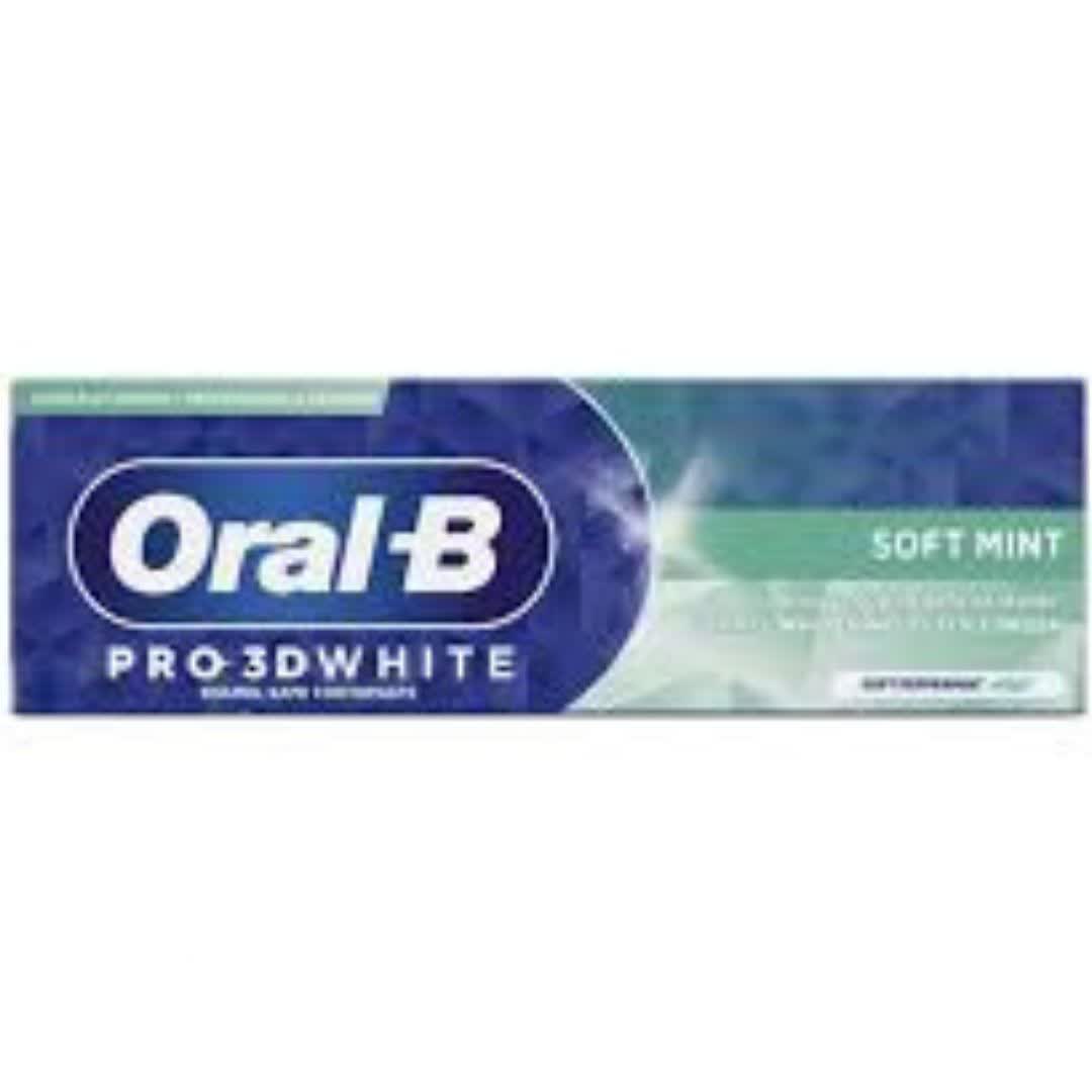 خمیر دندان اورال بی Oral-B سری 3D white مدل zachte munt حجم 75 میل