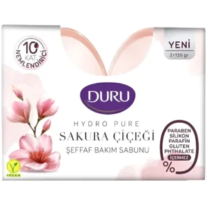 صابون شفاف دورو با رایحه شکوفه گیلاس DURU بسته 2 عددی وزن 270 گرم