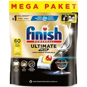 قرص ماشین ظرفشویی فینیش کوانتوم آلتیمیت پلاس Finish Quantum Ultimate Plus بسته ۶۰ عددی وزن 850 گرم