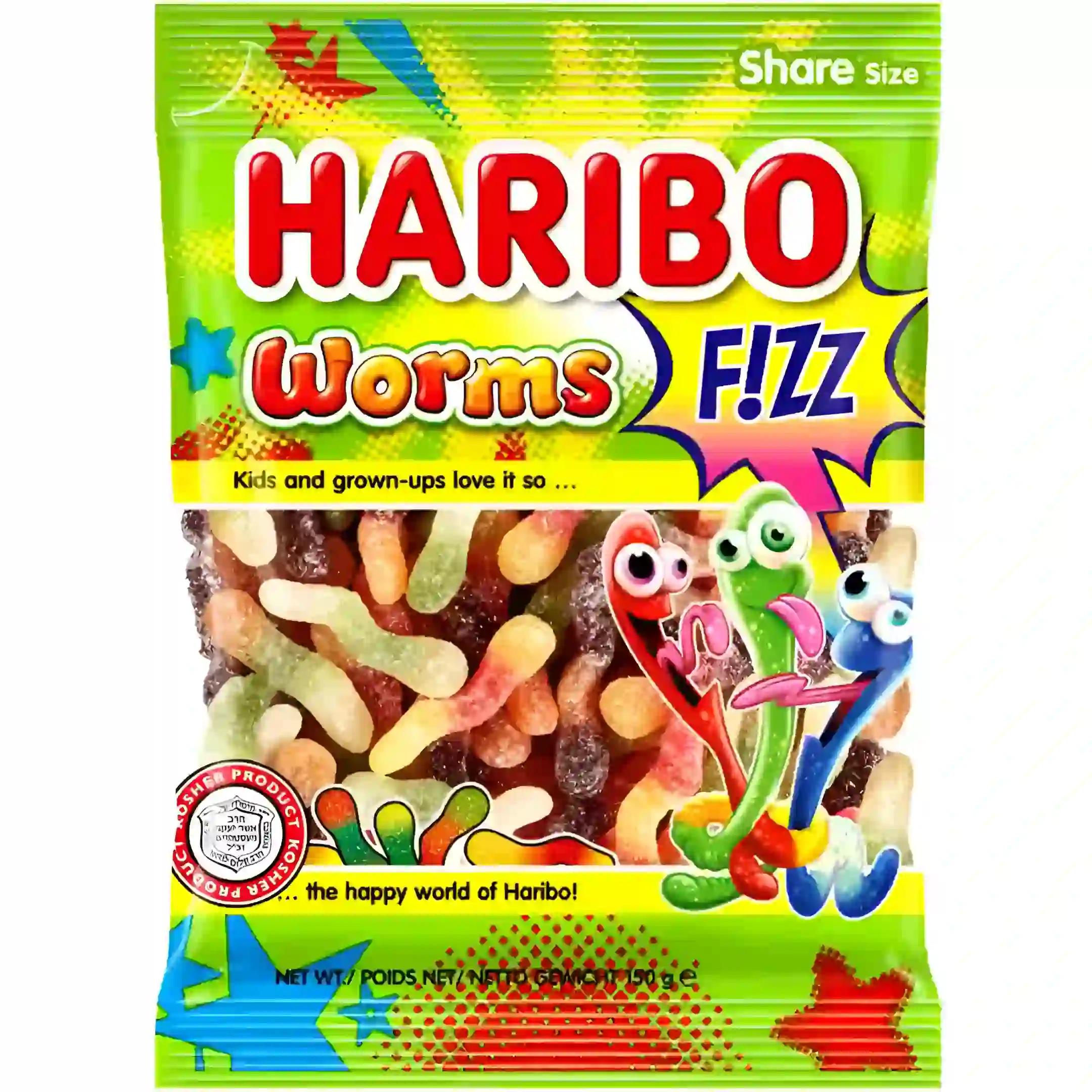 پاستیل ترش هاریبو مدل کرمی Haribo Worms وزن 160 گرم