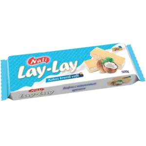 ویفر لی لی ناتی با کرم نارگیل Nati Lay-Lay Kokos Kremli Vafli وزن 500 گرم
