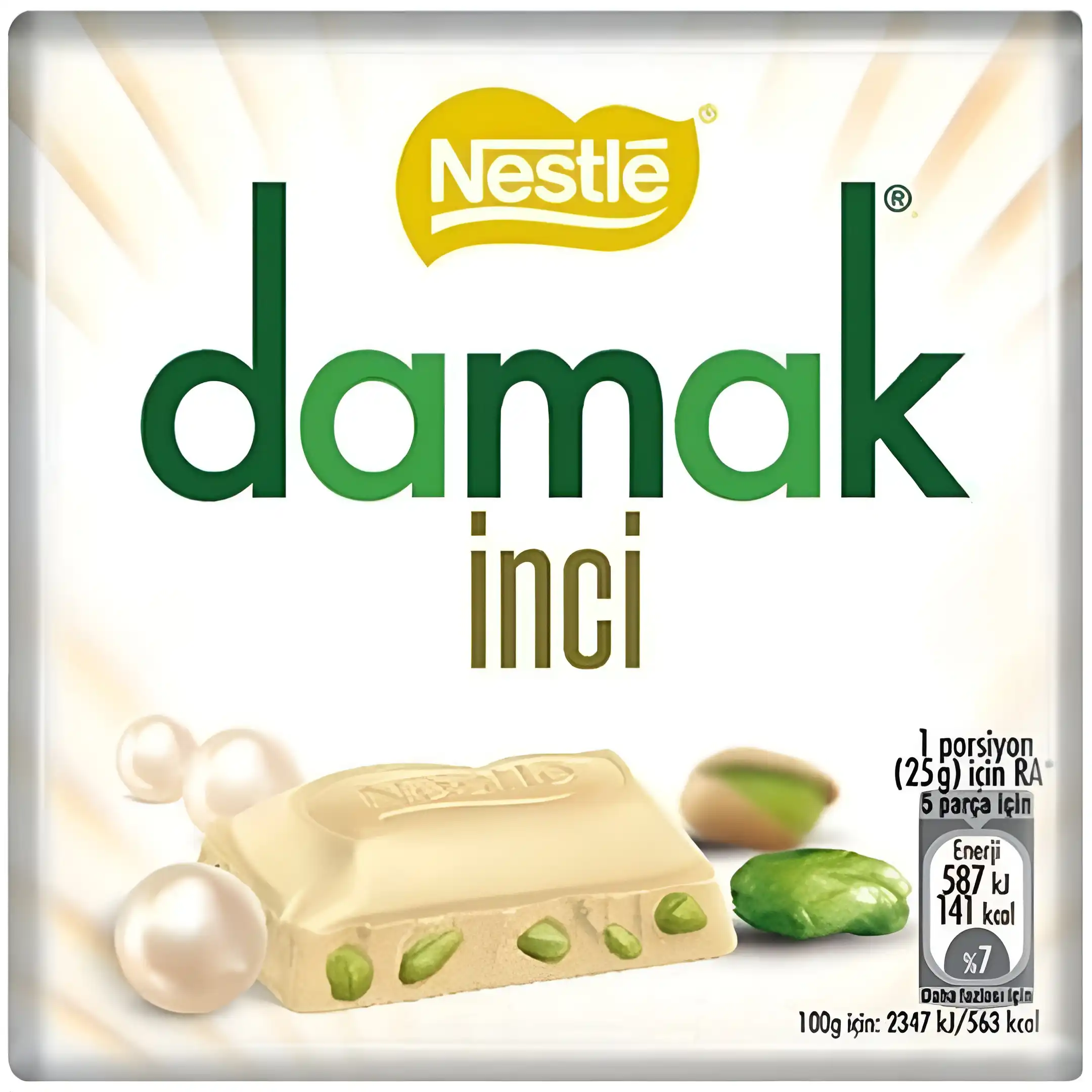 شکلات سفید نستله داماک پسته ای اینجی Nestle...