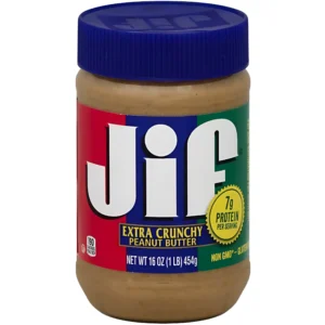 کره بادام زمینی کرانچی جیف بدون گلوتن Jif Extra Crunchy وزن 454 گرم