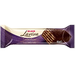 ویفر سلکشن لاویوا اولکر با روکش شکلات تلخ و مغز کرم کاکائو Ulker Laviva Selection وزن 45 گرم