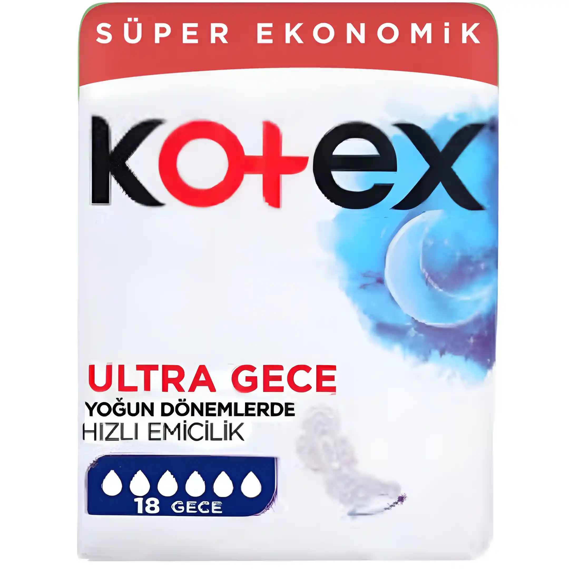 نوار بهداشتی ویژه شب کوتکس KOTEX ULTRA GECE بسته 16 عددی
