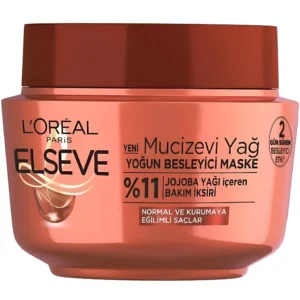 ماسک مو لورئال برای موهای معمولی و خشک L'Oréal Mucizevi Yag حجم 300 میل