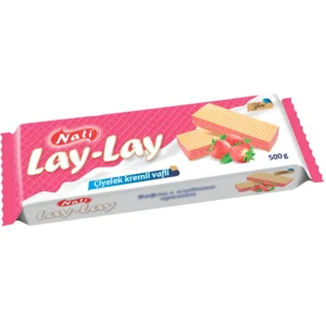 ویفر لی لی ناتی با کرم توت فرنگی Nati Lay-Lay Ciyelek Kremli Vafli وزن 500 گرم