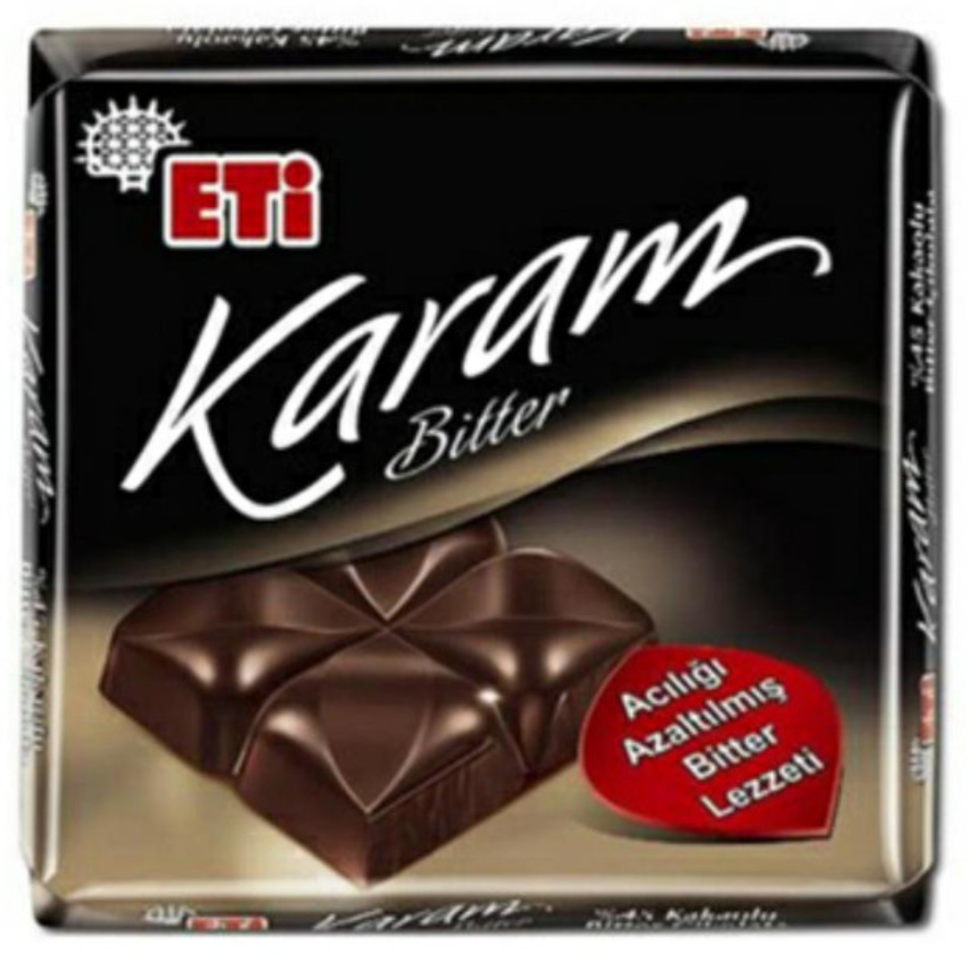 شکلات تخته ای تلخ 45% اتی کارام Eti Karam وزن 60 گرم