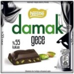 شکلات تلخ مغز پسته ای داماک Damak مدل Gece وزن 65 گرم