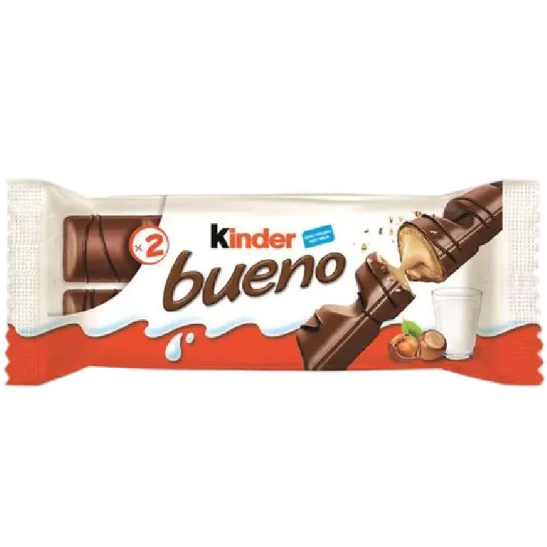 ویفر بوئنو کیندر Kinder Bueno با مغز کرم فندق و روکش شکلاتی وزن 21.5 گرم