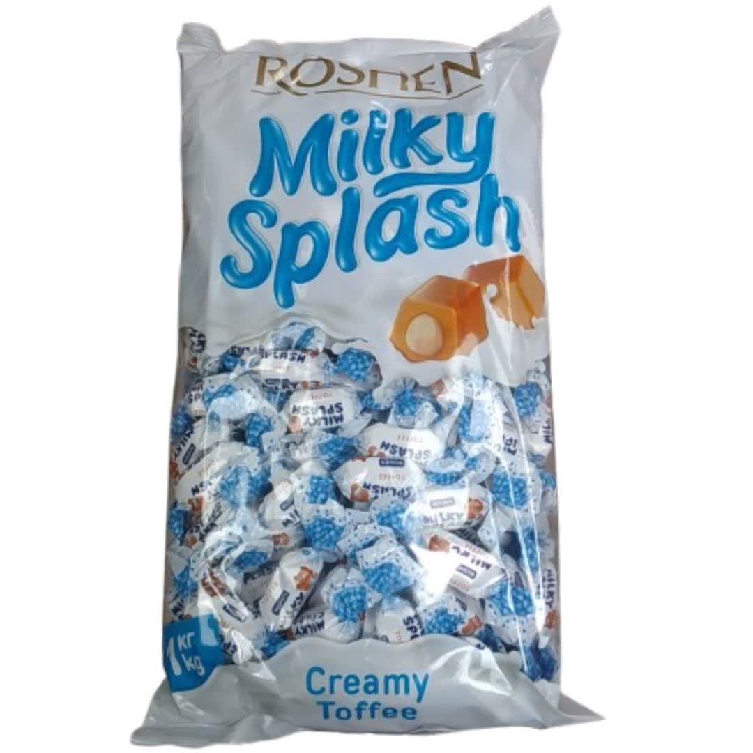 تافی شیری میلکی اسپلش روشن Roshen Milky Splash بسته 1 کیلویی