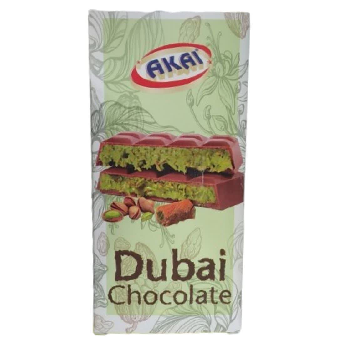 شکلات تخته ای پسته ای دبی Dubai Chocolate وزن 200 گرم