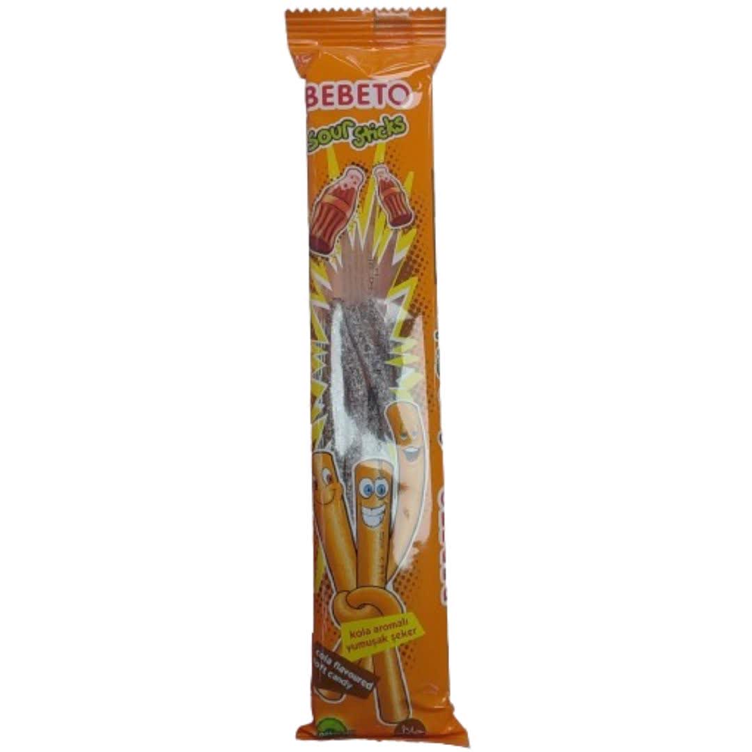 پاستیل ببتو Bebeto مدل Sour sticks با طعم کولا وزن 30 گرم