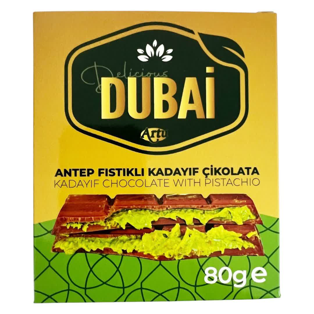 شکلات پسته ای دوبی Dubai Chocolate وزن 80 گرم