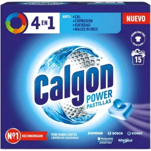قرص جرم گیر ماشین لباسشویی 4 در 1 کالگون Calgon Power Pastillas بسته 15 عددی وزن 300 گرم